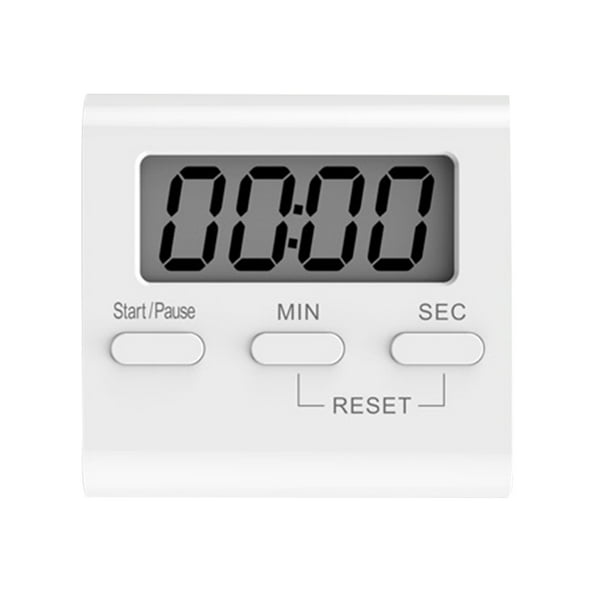 Weiß LCD Digital Kitchen Cooking Timer Count-Down Up Clock Alarm Magnetic BAF 